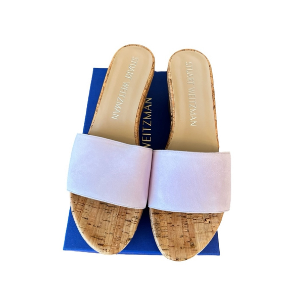 Women's Size 10.5 Stuart Weitzman Summer Wedge Sandals, Wisteria Lavender NIB - Picture 4 of 11